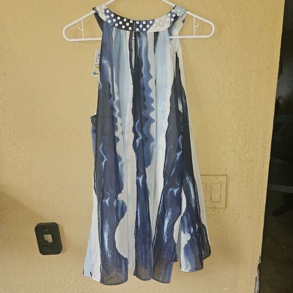 V Cristina Paisley sleeveless halter tunic size large - Picture 5 of 6